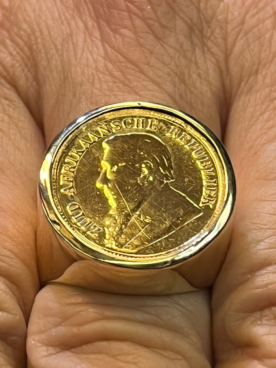 Mens 1Rand Coin Ring 9ct at philip zetler jewellers – Philip