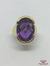 Load image into Gallery viewer, 18ct Yellow Gold  Faceted Amethyst Ring
