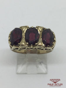 9ct 3 Garnet Dress Ring