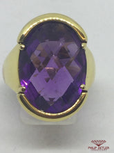 Load image into Gallery viewer, 18ct Yellow Gold  Faceted Amethyst Ring
