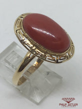 Load image into Gallery viewer, 14ct Oval Coral Dress  Ring
