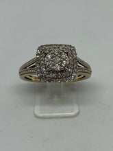 Load image into Gallery viewer, 9 ct Ladies Gold Diamond Cluster Ring
