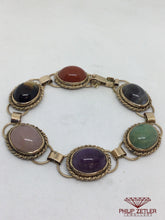 Load image into Gallery viewer, 9ct Oval Semi Precious Colored Stone Bracelet
