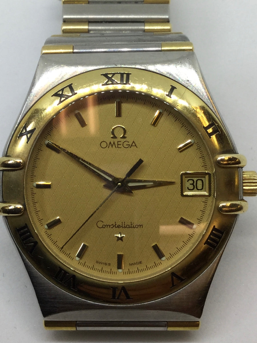OMEGA Constellationゴールド シルバー 不動 Gold & Steel Omega Constellation And date at Philip Zetler