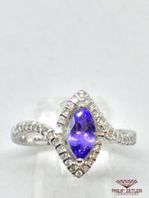 Load image into Gallery viewer, 14ct White Gold Diamond &amp; Marquise Tanzanite Ring
