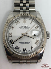 Load image into Gallery viewer, Rolex Datejust 18kt White Gold bezel & steel strap