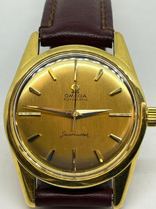 Omega 18 ct Seamaster Wristwatch Automatic on Leather