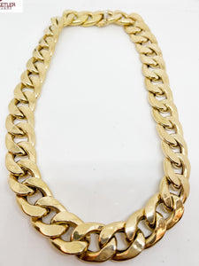 18 ct Wide 28 mm Cuban Neckchain