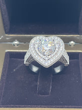 Load image into Gallery viewer, 18 ct white Gold Heart Shaped Diamond pave Dress Ring.
