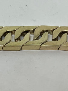 9ct Gold Heavy Gents Bracelet 22cm x 19mm x 117.80 g