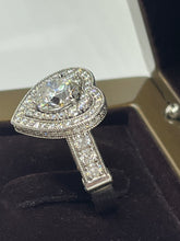 Load image into Gallery viewer, 18 ct white Gold Heart Shaped Diamond pave Dress Ring.
