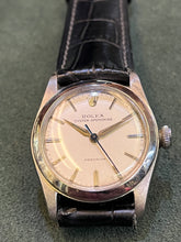 Load image into Gallery viewer, Rolex steel medly oysters on leather! From left 1. s/s gnts Rolex Airking Precision 34mm R49,999 2. Rolex Precision Royal  32mm R49,999 3.s/s gents Rolex oyster speed king 30mm Precision  R49,999 .ALL R49,999 reduced to clear
