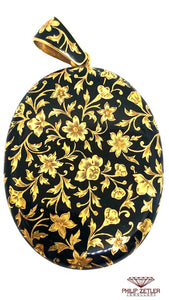 21ct Gold and Enamel Locket Pendant