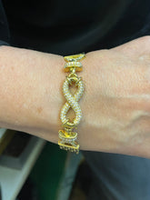 Load image into Gallery viewer, 18ct Gold &amp; Diamond Infinity Bracelet Cartier Panther Link
