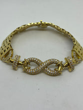 Load image into Gallery viewer, 18ct Gold &amp; Diamond Infinity Bracelet Cartier Panther Link

