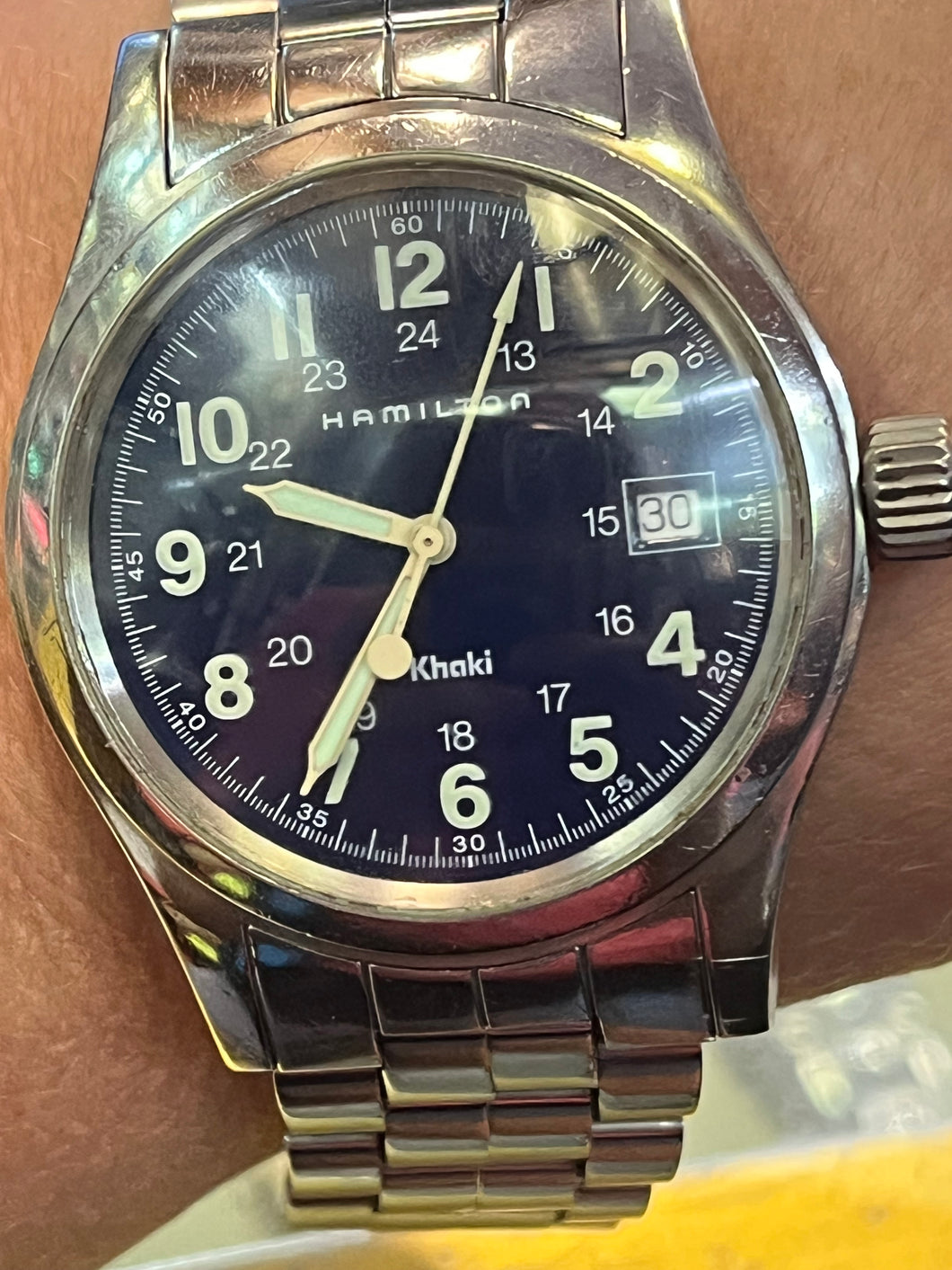 Hamilton Khaki with Beautiful Blue Dial and Date