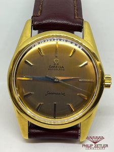 Omega 18 ct Seamaster Wristwatch Automatic on Leather