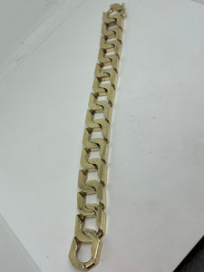 9ct Gold Heavy Gents Bracelet 22cm x 19mm x 117.80 g