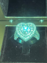 Load image into Gallery viewer, 18 ct white Gold Heart Shaped Diamond pave Dress Ring.
