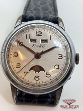 Load image into Gallery viewer, Eska Moonphase Vintage Triple Calender Watch
