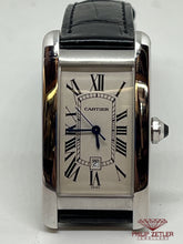 Laden Sie das Bild in den Galerie-Viewer, Cartier Tank Americaine lds 18ct White Gold Automatic Leather Strap.
