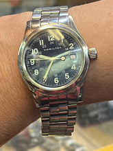 Load image into Gallery viewer, Hamilton Khaki with Beautiful Blue Dial and Date
