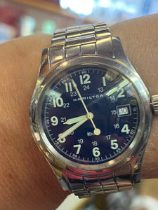Hamilton Khaki with Beautiful Blue Dial and Date