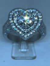 Load image into Gallery viewer, 18 ct white Gold Heart Shaped Diamond pave Dress Ring.
