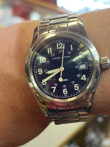 Hamilton Khaki with Beautiful Blue Dial and Date