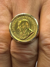 Load image into Gallery viewer, Mens Coin Ring with  Pond Coin Paul Kruger Head
