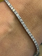 Load image into Gallery viewer, Diamond Tennis Bracelet 9ct X 72 Diamonds Certified
