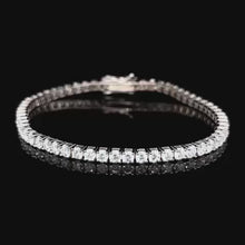 Load and play video in Gallery viewer, Diamond Tennis Bracelet 9ct X 72 Diamonds Certified
