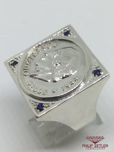 Load image into Gallery viewer, Big Square Silver Coin Ring
