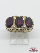 Load image into Gallery viewer, 9ct 3 Garnet Dress Ring
