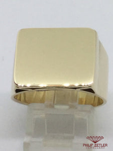 14ct Mens Plain Signet Ring