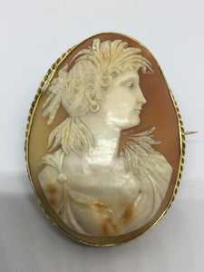 9ct Gold Cameo Broach
