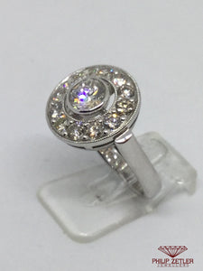 18ct White Gold  Diamond Cluster Halo Ring