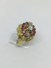 Charger l&#39;image dans la galerie, 18ct Diamond &amp; Ruby Antique Dress Ring
