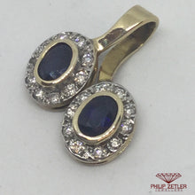 Load image into Gallery viewer, 18 ct Twin Oval Sapphire &amp; Diamond Pendant
