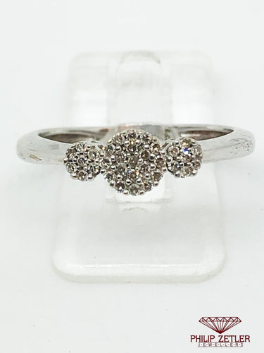 9ct White Gold Cluster Diamond Ring