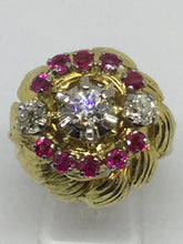 Afbeelding in Gallery-weergave laden, 18ct Diamond &amp; Ruby Antique Dress Ring

