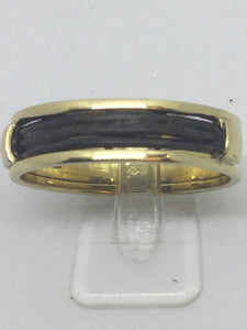 18ct Gold & Elephant Hair Unisex Dress Ring