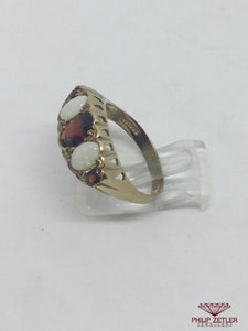 9ct Garnet & Opal Antique Dress Ring