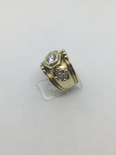 Load image into Gallery viewer, 9ct Wide Gold Cubic Zirconia Dress Ring
