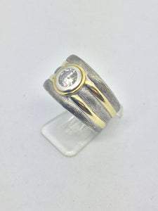 18ct Ladies Yellow & White Gold Diamond Ring