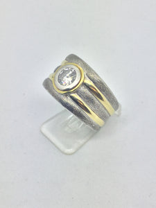 18 ct Ladies Yellow & White Gold Diamond Ring