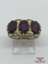 Load image into Gallery viewer, 9ct 3 Garnet Dress Ring
