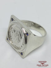 Load image into Gallery viewer, Big Square Silver Coin Ring
