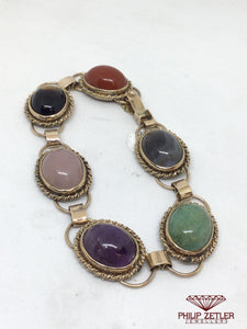 9ct Oval Semi Precious Colored Stone Bracelet