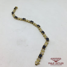 Load image into Gallery viewer, 18ct Yellow Gold Sapphire and Diamond Bracelet.
